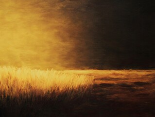 Radiant golden glow on warm dark field, top-right open