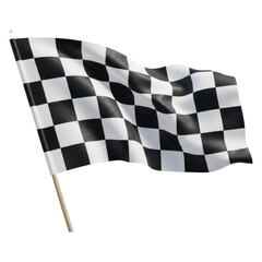 Checkered racing flag isolated on transparent background
