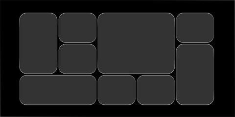 Futuristic transparent glass frames for website landing page. Digital banners UI templates design
