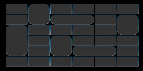 Futuristic transparent glass frames for website landing page. Digital banners UI templates design
