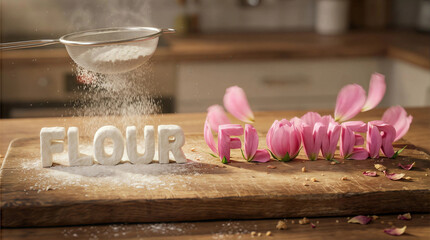 Flour & Flower Homophone Play: Creative Baking Ingredients and Natural Beauty Still Life for Culinary & Design