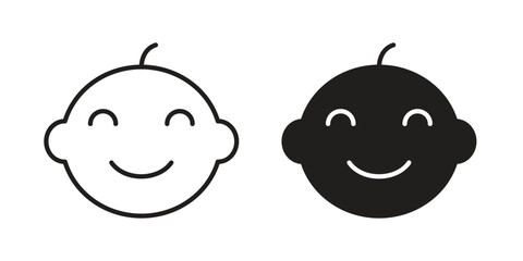 Obraz premium Baby boy icons or logo design isolated sign symbol vector illustration - high quality line style vector