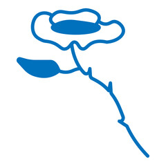 blue rose Botanical Flower Bloom Silhouette, Garden Flora Solid Vector Collection