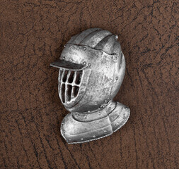medieval steel knightly protective helmet