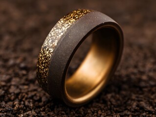 Bronze shimmer ring on dark chocolate base, upper margin blank