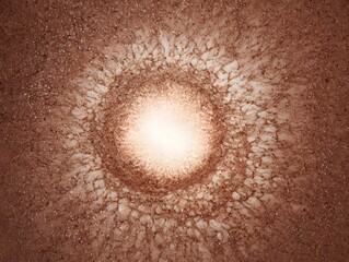 Soft cocoa glow radiating outward, center space clean