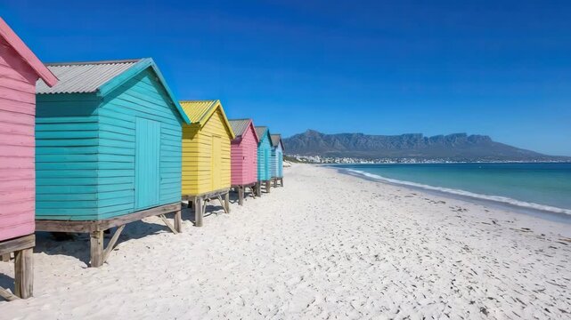 vibrant seaside huts at st james on false bay indian ocean