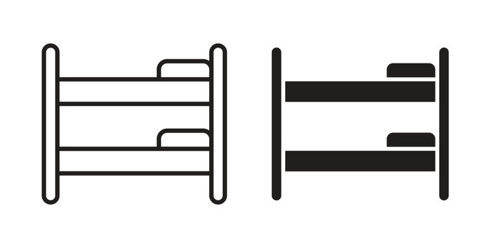 Bunk bed icons or logo design isolated sign symbol vector illustration - high quality line style vector
