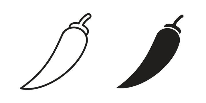 chilli pepper icons or logo design isolated sign symbol vector illustration - high quality line style vector