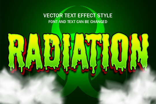 radiation radioactive uranium nuclear typography lettering editable text effect font style template design