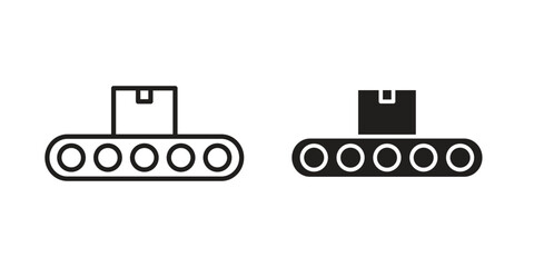 Conveyor belt icons or logo design isolated sign symbol vector illustration - high quality line style vector © iconic