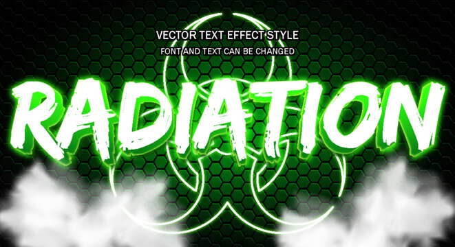 radiation uranium nuclear radioactive typography editable text effect font style lettering template background