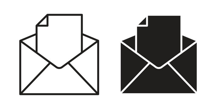 Document envelope icons or logo design isolated sign symbol vector illustration - high quality line style vector