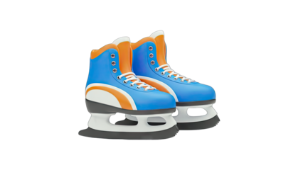 Colorful Ice Skates Isolated on White Background