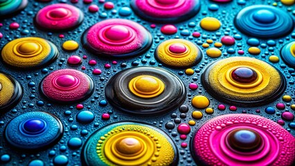 Macro CMYK Circles: Color Separation in Print Production