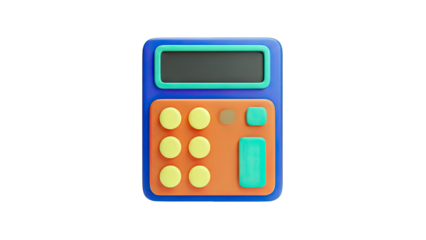 Colorful 3D Calculator on White Background