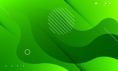 Abstract green background with waves. Vector illustration