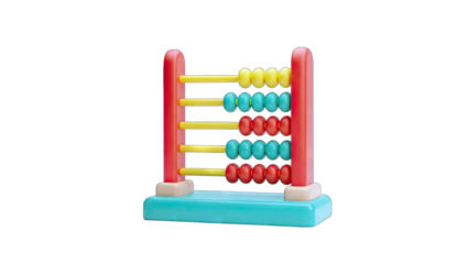 Colorful Abacus Toy on White Background