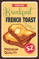 Retro Breakfast French Toast Advertisement Poster