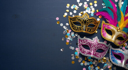 Venetian Masks and Feathers: A Colorful Carnival