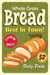 Vintage Whole Grain Bread Advertisement Poster