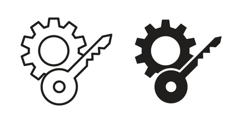 Key factor icons or logo design isolated sign symbol vector illustration - high quality line style vector