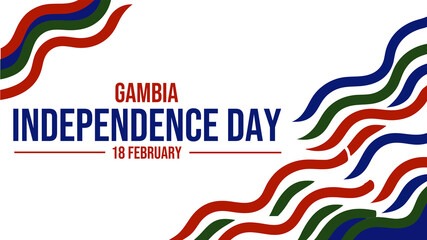 Minimalist Gambia Independence Day banner perfect for promotions and awareness posts on a bright white background