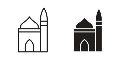 Obraz premium Mosque icons or logo design isolated sign symbol vector illustration - high quality line style vector