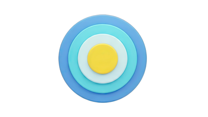 Colorful Concentric Circles on White Background