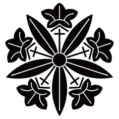 家紋です。久我竜胆車といいます。