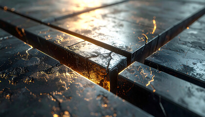 Surface of Industrial: A high-angle perspective offers an evocative image of geometric structures that evokes a sense of both strength and subtle artistry.