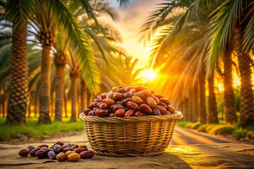 Madinah Dates: Holy Sunlight Bathes Freshly Harvested Fruit & Palm Trees in Saudi Arabia