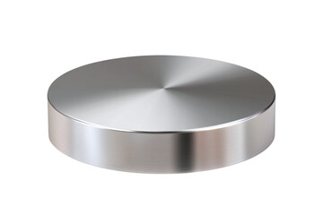 Sleek stainless steel disc isolated on transparent background