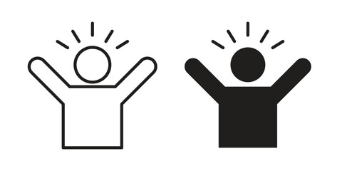 Obraz premium Self confidence icons or logo design isolated sign symbol vector illustration - high quality line style vector