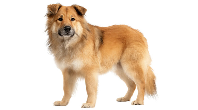 Full Body Bangkaew Dog Standing Isolated on Black Background