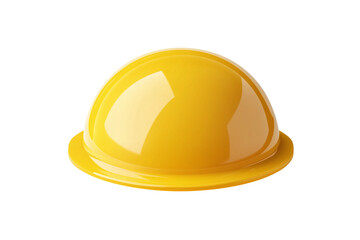 Bright yellow hard hat isolated on transparent background