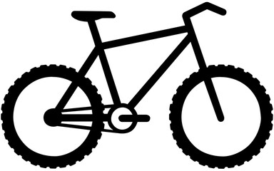 Minimalist Mountian Bicycle Silhouette Vector