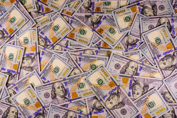 Background of one hundred dollar banknotes