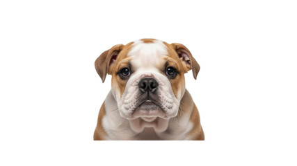 Fototapeta premium Bulldog puppy portrait on Transparent Background