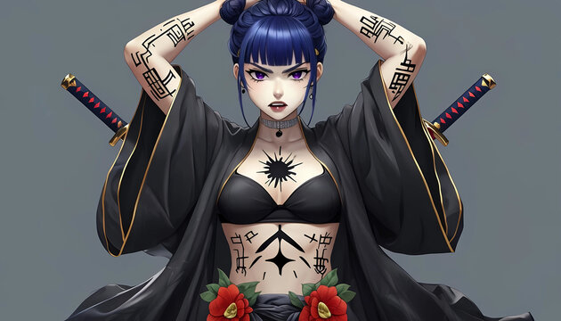 immagine di ragazza in stile anime cinese Donghua dai lunghi capelli e abito tradizionale, image of a girl in Chinese Donghua anime style with long hair and traditional clothing