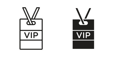 VIP neck tag icons or logo design isolated sign symbol vector illustration - high quality line style vector