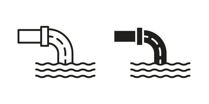 Waste water icons or logo design isolated sign symbol vector illustration - high quality line style vector