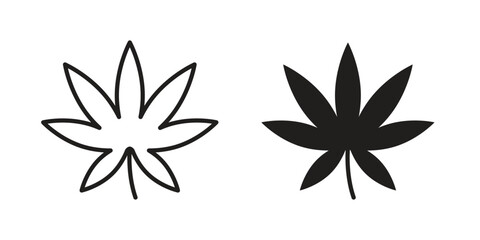 Fototapeta premium Weed icons or logo design isolated sign symbol vector illustration - high quality line style vector