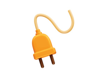 Electrical Plug with Cord icon 3d rendering illustration