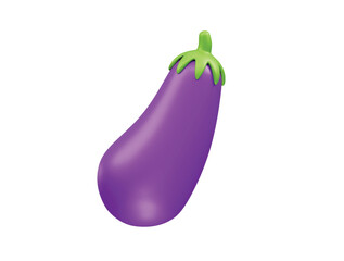 Purple Eggplant icon 3d rendering illustration