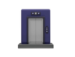 Elevator with Closed Doors and Floor Indicator icon 3d rendering illustration
