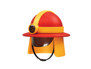 Firefighter Helmet Icon 3d illustration rendering