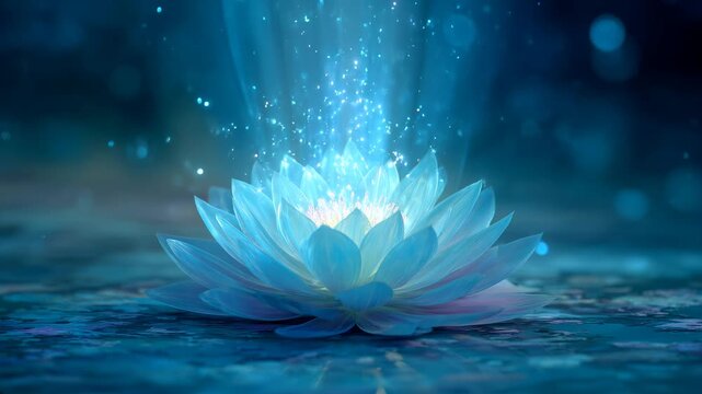 5th fifth chakra vishudda throat chakra lotus emitting light blue energy