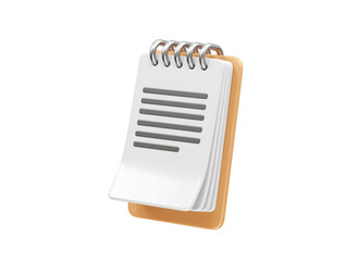 Spiral Notepad for Notes and Memos icon 3d render illustration