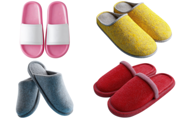 Set of Colorful Slipper Collection, Soft Indoor Footwear